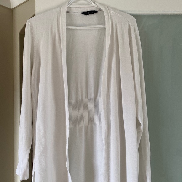 White cardigan, rayon, size XL - Picture 1 of 3
